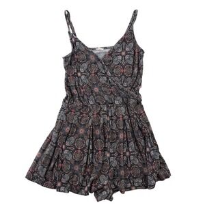 Boho Paisley Romper Wrap Front Coachella Summer Hippiecore Womens Size Small